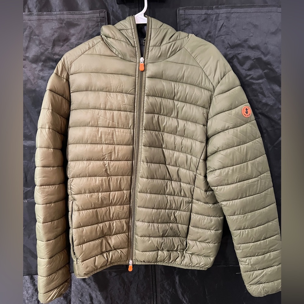 Save the Duck olive green downed jacket. M like new